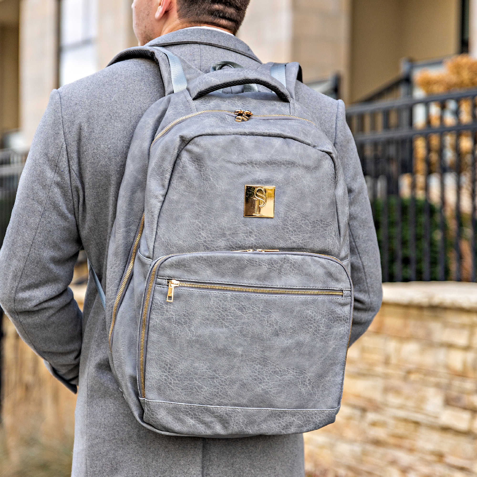 Grey Leather Commuter Bag (Only 9 Available at I Got It First)