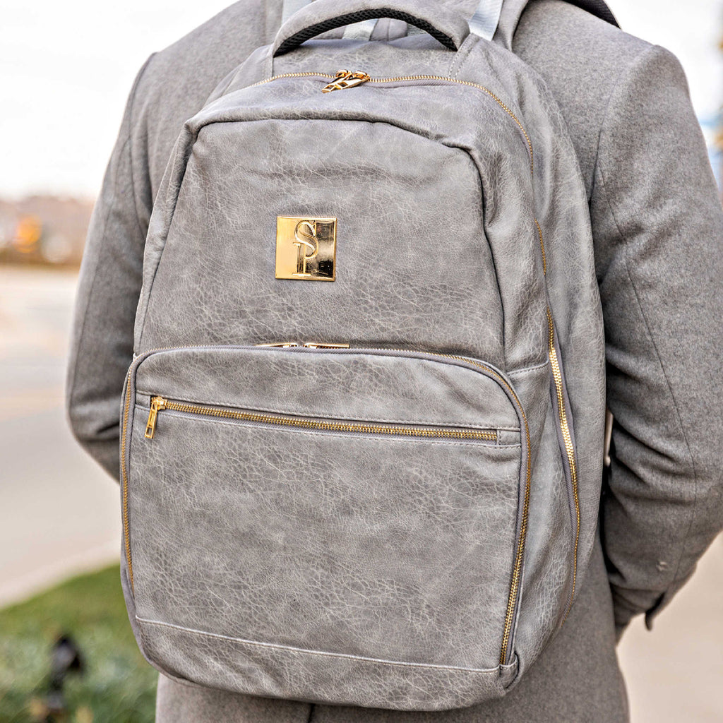 Grey Leather Commuter Bag (Only 9 Available at I Got It First)