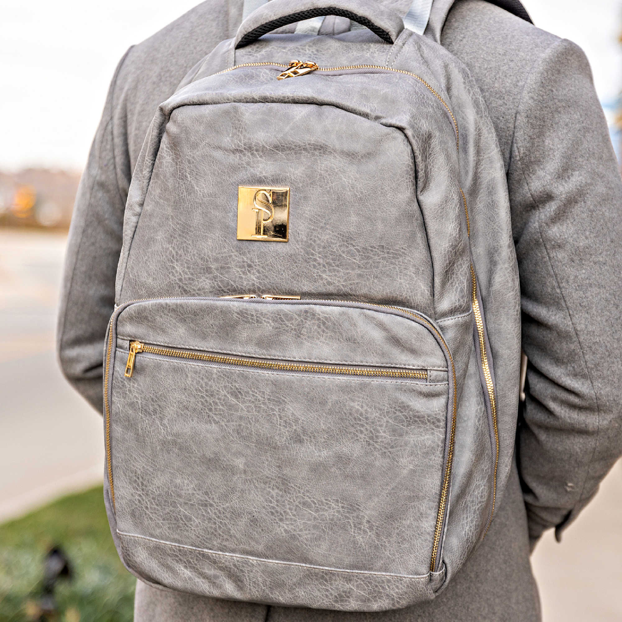 Grey Leather Commuter Bag (Only 9 Available at I Got It First)