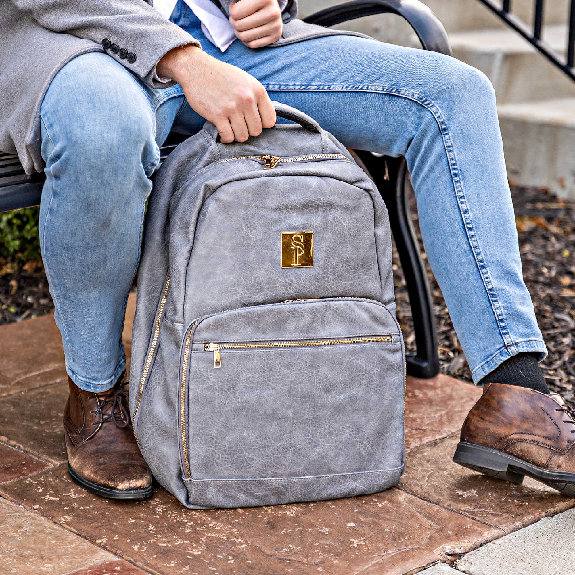 Grey Leather Commuter Bag (Only 9 Available at I Got It First)