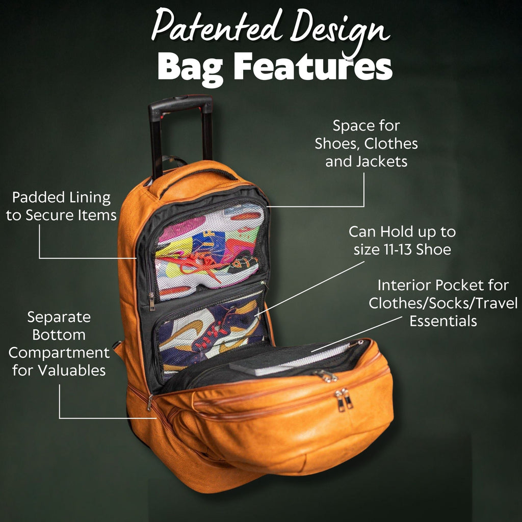 Brown Leather Carry-On Patented Roller Bag (Only 150 Made) (Only 2 Available at I Got It First)