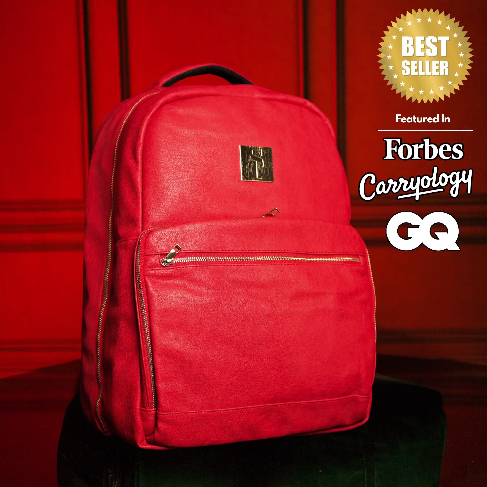 Red Leather Commuter Bag