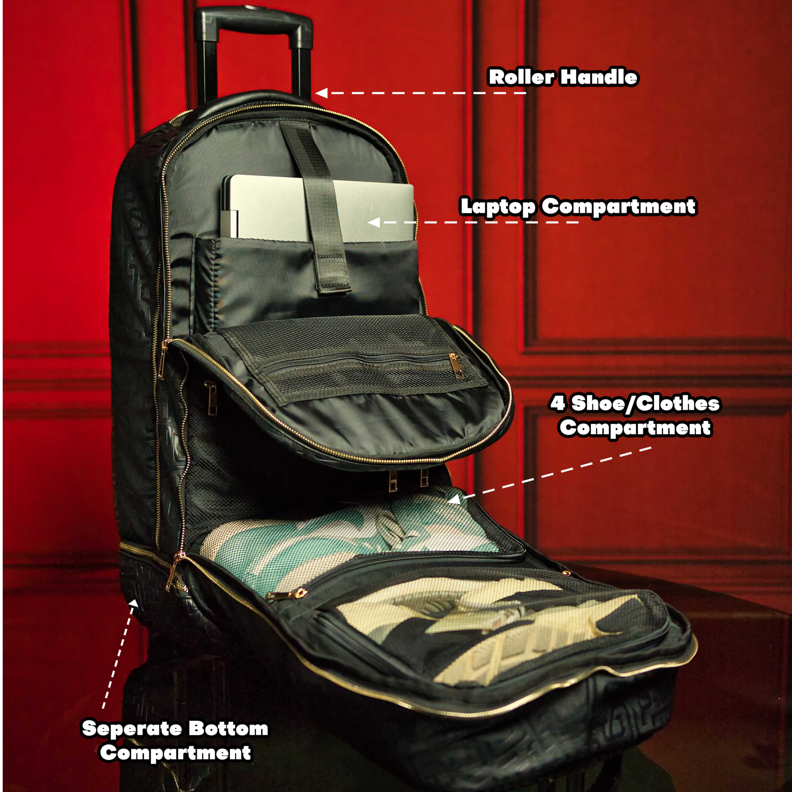 Brown Leather Carry-On Patented Roller Bag (Only 150 Made) (Only 2 Available at I Got It First)