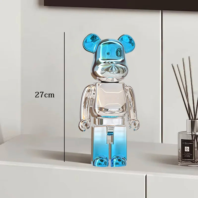 27cm Graffiti Bear Statue – Colorful Resin Paint Block Bear Decor for Home, Office & Living Room
