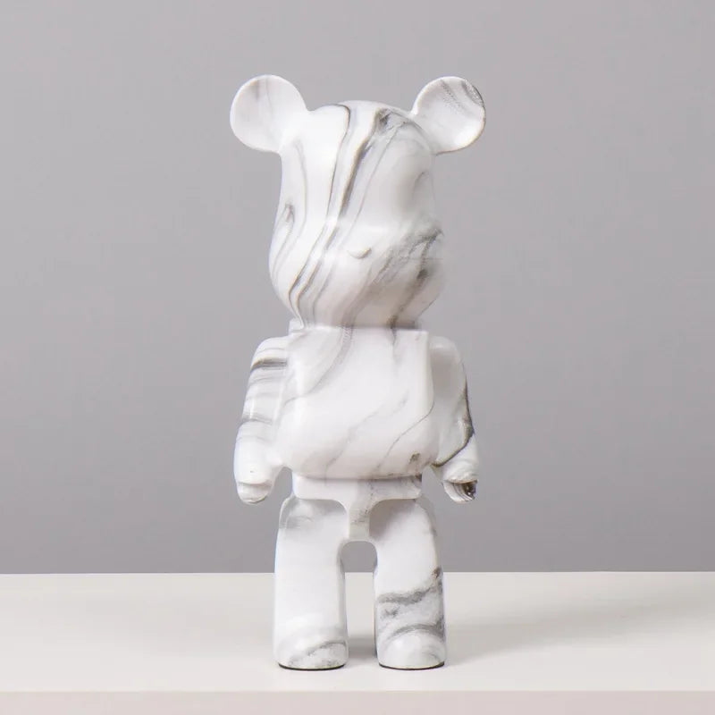 27cm Graffiti Bear Statue – Colorful Resin Paint Block Bear Decor for Home, Office & Living Room