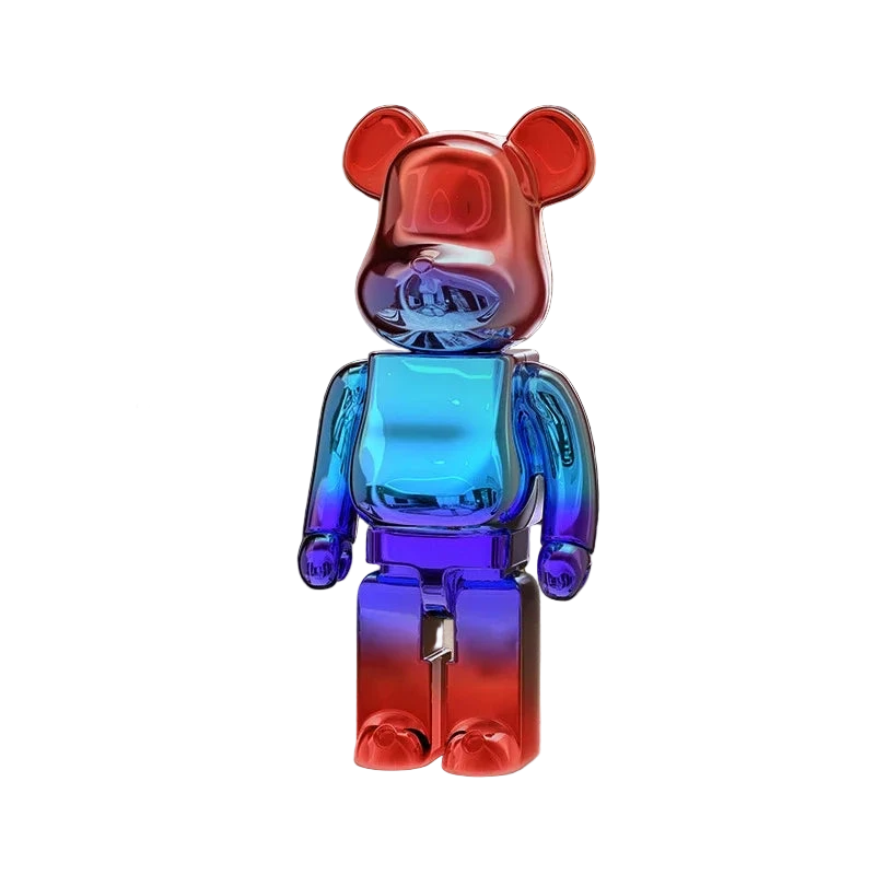 27cm Graffiti Bear Statue – Colorful Resin Paint Block Bear Decor for Home, Office & Living Room