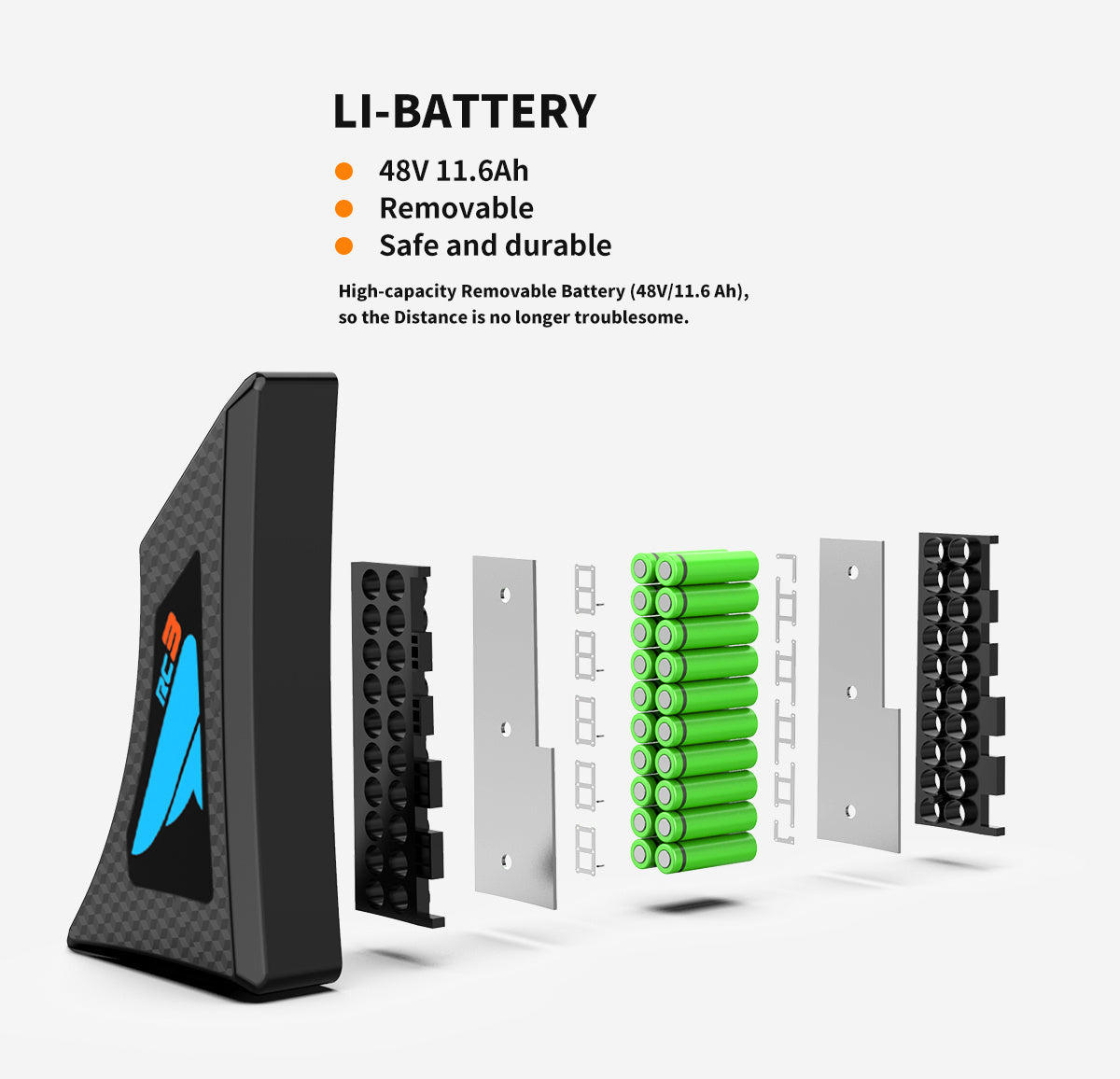 Removable 48V 11.6Ah lithium battery for 26 inch electric bike by I Got It First