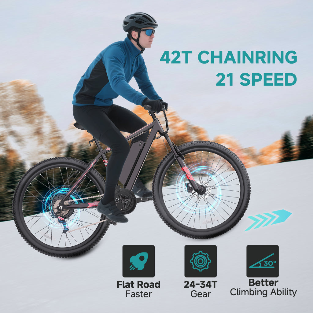 350W City Electric Bike 20” | 40km Range, 21-Speed Gears & Mechanical Disc Brakes