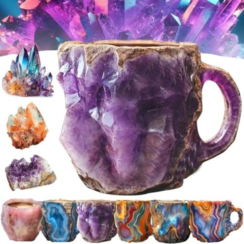 “400ml Resin Mineral Crystal Coffee Mug with Handle”