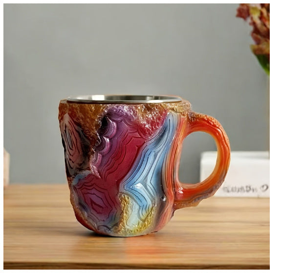 “400ml Resin Mineral Crystal Coffee Mug with Handle”
