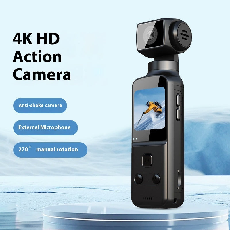 4K Ultra HD Mini Sports Action Camera – Pocket-Sized, Waterproof, Anti-Shake, Wide-Angle Adventure Cam