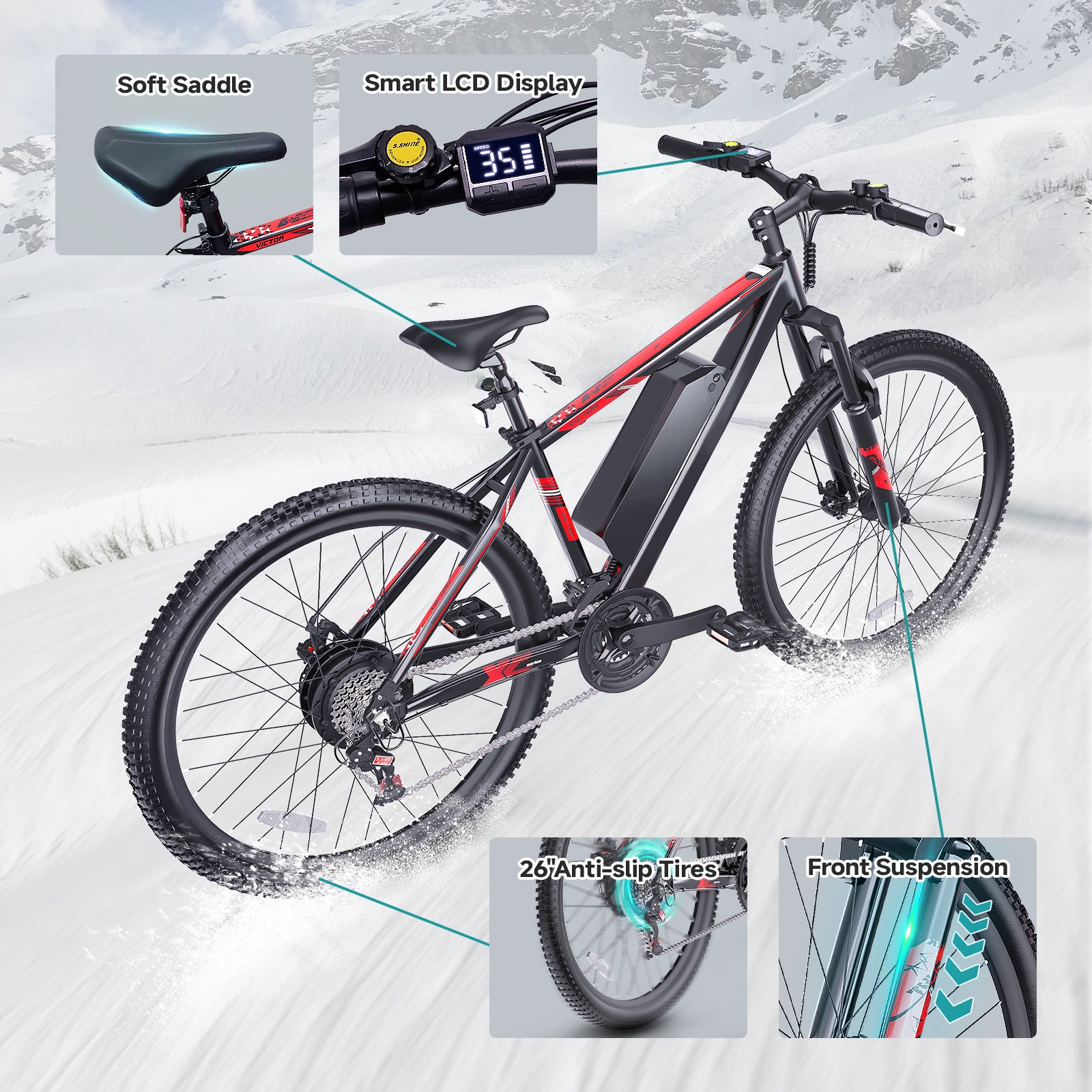 350W City Electric Bike 20” | 40km Range, 21-Speed Gears & Mechanical Disc Brakes