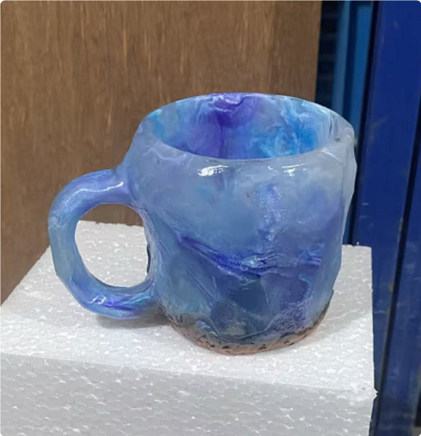 “400ml Resin Mineral Crystal Coffee Mug with Handle”