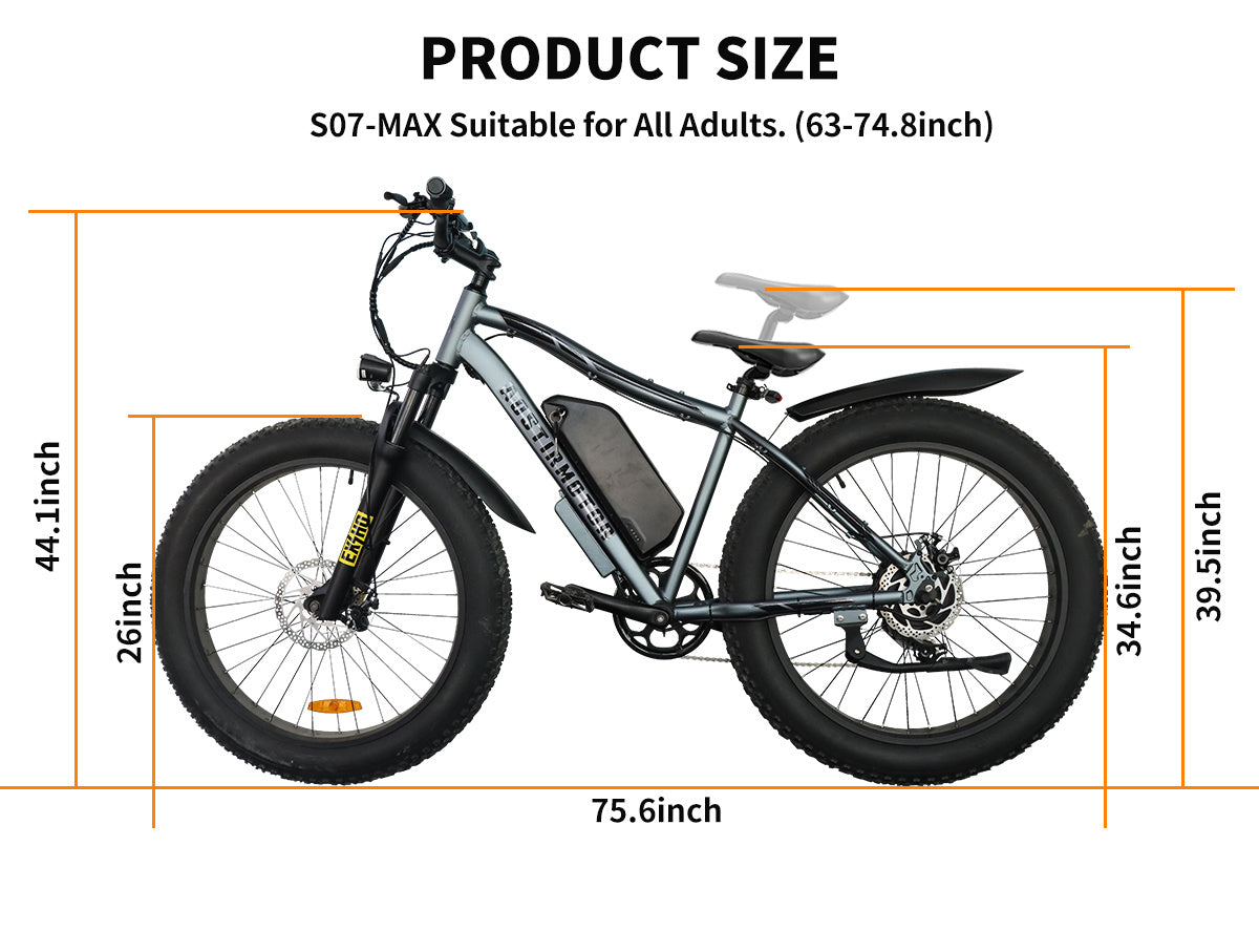Foldable Fat Tire E-Bike 500W – 20x4.0 Tires, 36V 13Ah Battery, Dual Disc Brakes, LCD Display