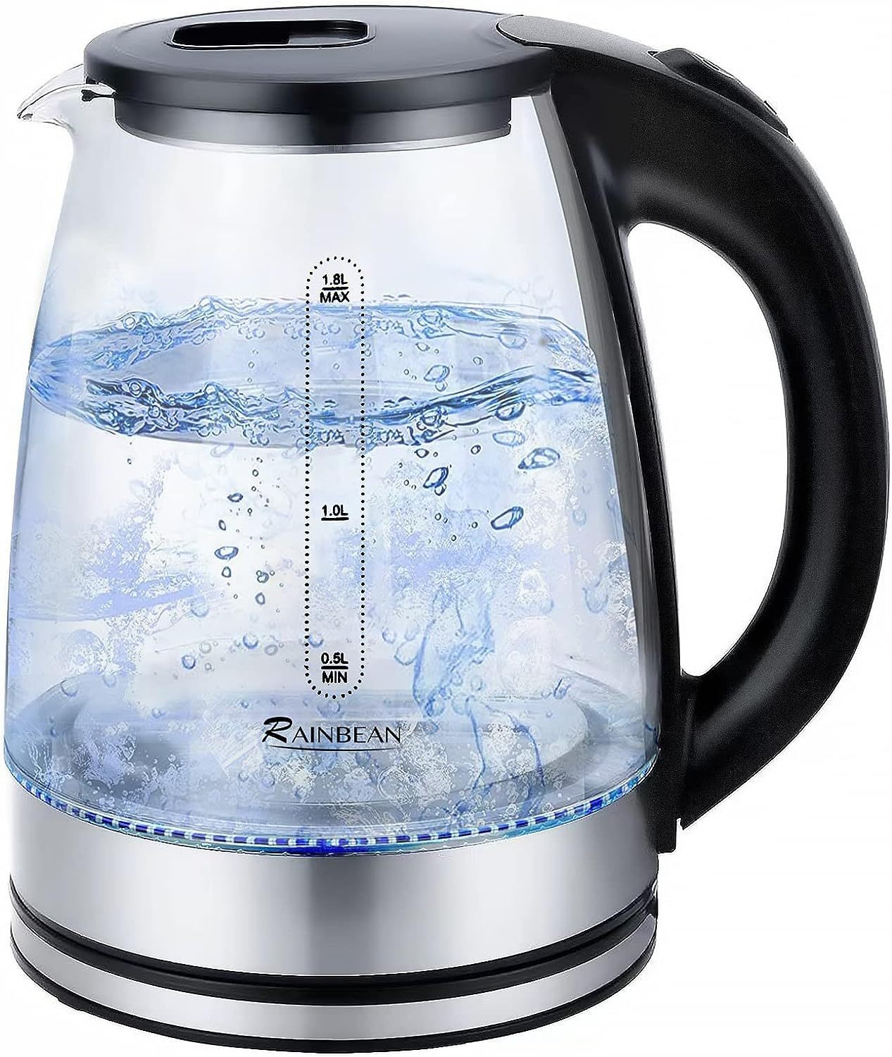 Electric Kettle 1.8L – Fast Boil Glass Tea Kettle (Electric, Plug-In).