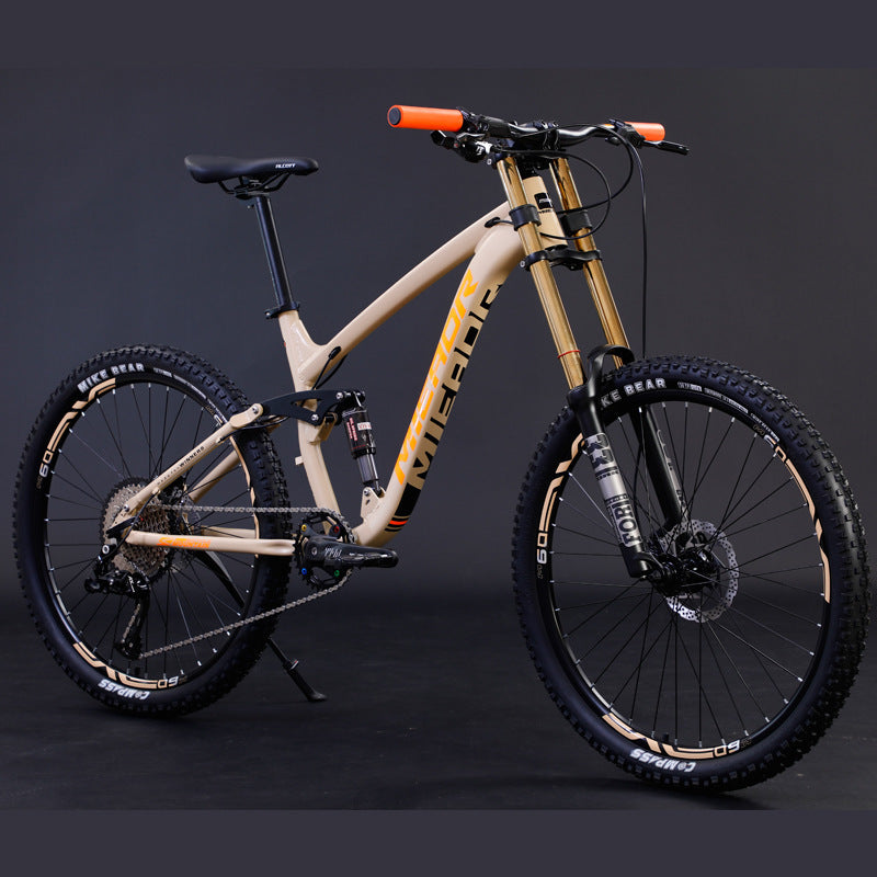 Aluminum Alloy Soft Tail Mountain Bike – Hydraulic Oil Brake, Full Suspension Damping, 27-Speed Off-Road Bicycle