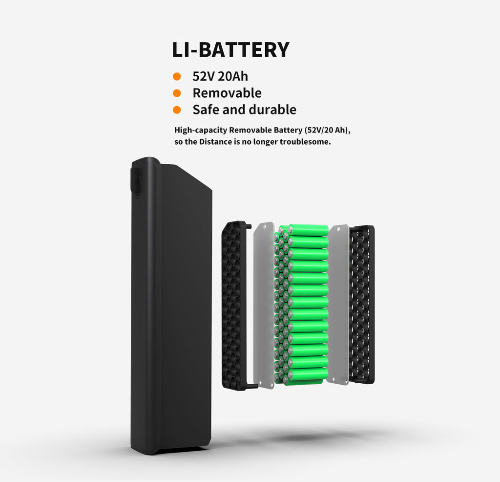 I Got It First all-terrain electric bike with hydraulic brakes removable 52V 20Ah lithium battery