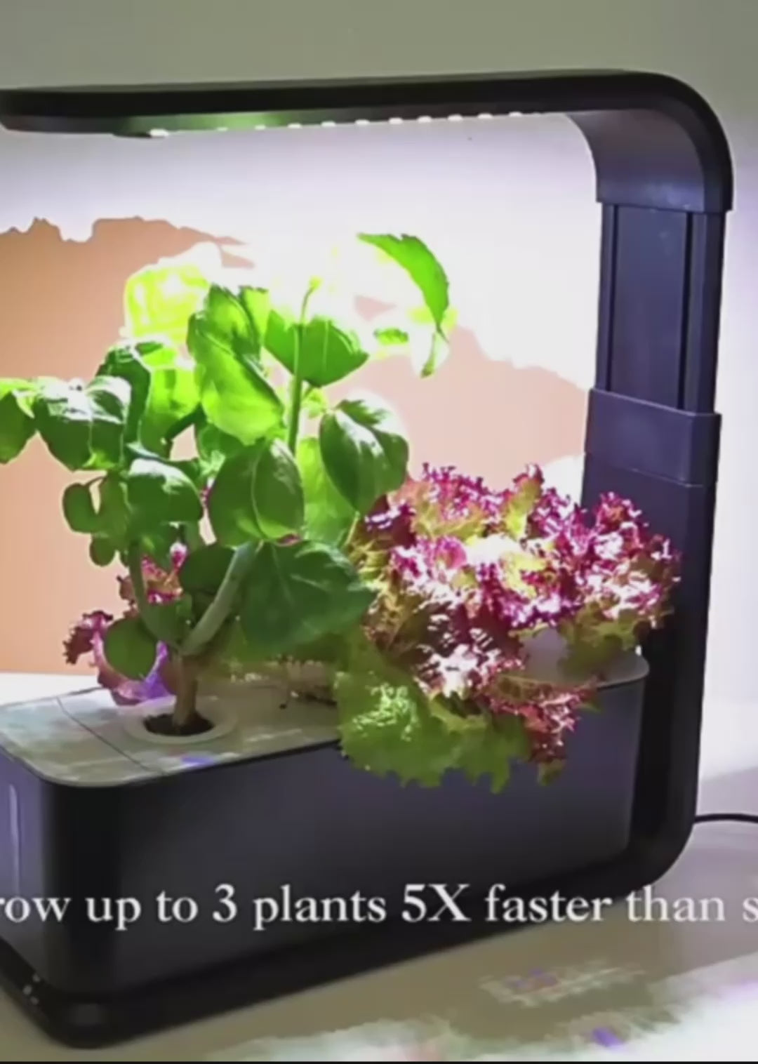 E Indoor Smart Plant & Vegetable Planter – Hydroponic System for Home & Office, Self-Watering, LED Grow Lights